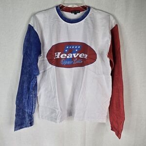 Seventh Heaven Mens Small Longsleeve Shirt Open Late Red White Longsleeve